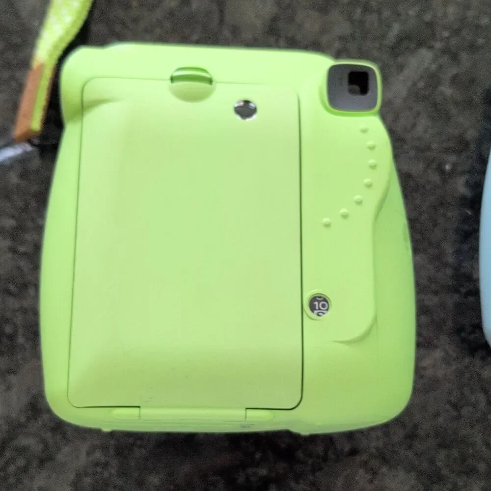 Fujifilm Instax Mini 9 Lime Instant Film Camera With Blue Silicone Cover, Works